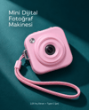 1. Cep Boy Pembe Dijital Fotoğraf Makinesi 2,01 İnç Ekran ve Type C Şarj
