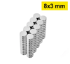 10 Adet 8x3mm Yuvarlak Neodyum Mıknatıs Güçlü Nikel Kaplamalı Kaliteli Dayanıklı Magnet