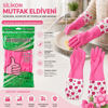 10 Adet Su Geçirmez - Uzun Kollu L Çiçek Desen Silikon Eldiven Mutfak - Banyo Bx40