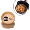 100 Adet  Air Fryer Pişirme Kağıdı Tek Kullanımlık  Yağlı Kağıdı Yuvarlak Tabak Model Bx40