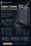 10000 mAh Dijital Göstergeli Hızlı Şarj Destekli Taşınabilir Powerbank