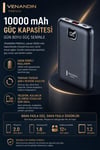 10000 mAh Dijital Göstergeli Hızlı Şarj Destekli Taşınabilir Powerbank