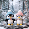 10028 ASORTİ ŞAPKALI PENGUEN PELUŞ 27CM-ZRV