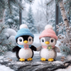 10028 ASORTİ ŞAPKALI PENGUEN PELUŞ 27CM-ZRV