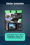 1080P Full HD 3 Kameralı Araç İçi Kayıt Kamerası Seti Wi-Fi ve Park Modu Özellikli