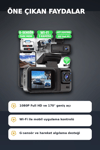 1080P Full HD 3 Kameralı Wi-Fi Araç İçi Yol Kayıt Kamerası Seti 170 Derece Park Modlu