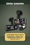 1080P Full HD 3 Kameralı Wi-Fi Araç İçi Kayıt Cihazı ve Park Modlu Güvenlik Kamerası Seti