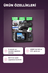 1080P Full HD 3 Kameralı Wi-Fi Bağlantılı Araç İçi Kayıt Cihazı ve Park Kamerası Seti