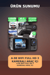 1080P Full HD 3 Kameralı Wi-Fi Destekli Araç İçi Yol Kayıt Kamerası 170 Derece Geniş Açı