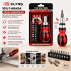 10ın1 Silikon Sap - Cr-v Cırcırlı Tornavida Bits Seti Ph1-ph2-ph-3 - Pz1-pz2-pz3 Manyetik Uç Tutucu Bx40