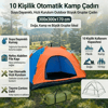10 kişilik Otomatik Kurulum Kamp Çadırı – Outdoor , Suya Dayanıklı Hızlı Kurulum Piknik Ve Doğa İçin Geniş Aile Çadırı 300x300x170 Cm Bx40