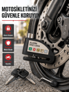 110 dB Alarmlı Disk Fren Kilidi Su Geçirmez Çelik Gövde Motosiklet Güvenlik