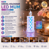 12 Adet Led Candle Kamp Küçük Boy= Çap:5cm - Y: 9cm Pilli Led Mum Mika Kristal Plastik Yakut-13635 Bx40