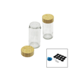 12 Pcs Takım Yuvarlak Cam Baharatlık - Tuzluk Bambu Kapaklı Bx40