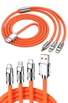 120W 3 İn 1 Uyumlu Silikon Şarj Kablosu Hızlı Şarj Kablosu