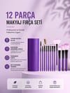 12'li Makyaj Fırça Seti Yumuşak Kıllı Profesyonel Kullanıma Uygun