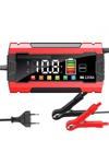 12V 8A Akıllı Akü Şarj Cihazı 12V 8A LCD Ekranlı Pulse Repair Otomatik Akü Şarj & Desülfatör