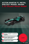 1:32 Aston Martin F1 Metal Diecast Model Araba - Çek Bırak Oyuncak, Koleksiyon BX-313638