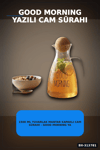 1500 Ml Yuvarlak Mantar Kapaklı Cam Sürahi - Good Morning Yazılı - Bulaşık Makinesi Uyumlu BX-313781