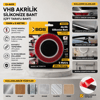 15mmx5yrd Vhb Akrilik Silikonize Bant Çift Taraflı Bant Bx40