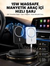 15W Kablosuz Şarj Destekli MagSafe Araç Tutucu Havalandırma Klipsli