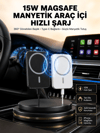 15W Kablosuz Şarj Destekli MagSafe Araç Tutucu Havalandırma Klipsli