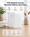 15W MagSafe Uyumlu Manyetik Kablosuz Powerbank 5000 mAh