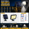 160 Led Solar Bahçe Aydınlatması, 6'lı Güneş Panelli Led Lamba, 5 Metre Kablolu Ve Kumandalı Bx40