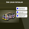 1/64 Ölçekli Volkswagen T1 Minibüs Diecast Model Araba - Koleksiyonluk Mizu Design