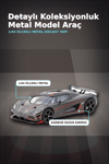 1/64 Siyah Karbon Fiber Kırmızı Detaylı Koenigsegg Agera RS Diecast Model Araba BX-313337