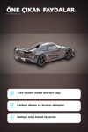 1/64 Siyah Karbon Fiber Kırmızı Detaylı Koenigsegg Agera RS Diecast Model Araba BX-313337