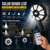 168b Solar Led Büyük Dış Mekân Lambası, Hareket Sensörlü, Kumandalı, 3 Modlu Ultra Parlak Cob Işık, Su Geçirmez Kablosuz Duvar Apliği Bx40