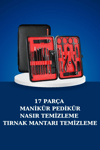 17 Parça Manikür Seti Taşınabilir Özel Çantalı El ve Ayak Bakımı Tırnak Batığı Temizleme
