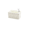 18.4x12.5x9cm Beyaz Yaylı Masaüstü Dekoratif Dikdörtgen Peçetelik Bx40