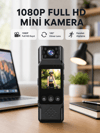180 Derece Dönebilen Mini Kamera Full HD TFT Ekran Hareket Sensörlü (Kopya)