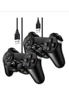 2 adet siyah bluetooth bağlantılı PC uyumlu titreşimli analog joystick oyun kolu