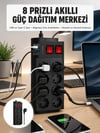2 Metre Güçlü Çoklu Priz 8 Soket Yeni Nesil