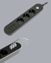2 Metre Kablolu 3 USB Portlu Anahtarlı Üçlü Priz