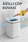 20 Litre Sensörlü Akıllı Çöp Kovası UV Işıklı Sessiz Otomatik Kapaklı Ev Ofis Kullanımı