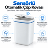 20 Litre Sensörlü Temassız  Otomatik Çöp Kovası Beyaz
