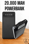 20.000 Mah Led Işıklı LCD Ekran USB Girişli Type-C Lightning Powerbank Yeni Nesil