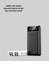 20.000mAh PD Powerbank LED Işık LCD Ekran Dahili Kablo Çoklu Giriş Yeni Nesil
