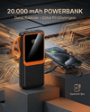 20000 mAh Yüksek Kapasiteli Powerbank Dahili Kablolu Dijital Göstergeli Taşınabilir Şarj Cihazı