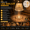 24 Adet Kristal Damlalı Mumluk - Masa Lamba Abajur Mini Pilli Bx40