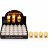24 Adet Küçük Boy Pilli Kristal Mika Led Mum Çap : 3.8cm Yükseklik : 4.8cm İ10-017 Bx40