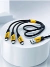 240W 3'ü 1 Arada Hızlı Şarj Kablosu USB Type-C Lightning Micro USB