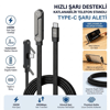 240w Hızlı Şarj Destekli Katlanabilir Telefon Standlı Örgülü Type-c To Type-c Şarj Kablosu Bx40