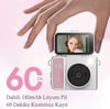 2k Mini Dijital Retro Video Kamera Flaşlı Dijital Vlog Mini Fotoğraf Makinesi Türkçe Menü Yeşil
