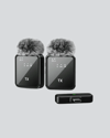 2’li Kablosuz Yaka Mikrofonu Type-C ve Lightning Uyumlu Profesyonel Set