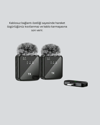2’li Kablosuz Yaka Mikrofonu Type-C ve Lightning Uyumlu Profesyonel Set